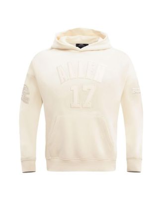 Men's Josh Allen Cream Buffalo Bills Player Name and Number Pullover Hoodie