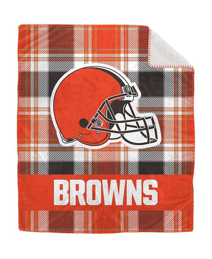Cleveland Browns NFL Team Sherpa Plaid Blanket 60x90