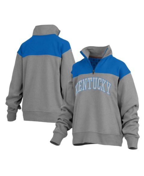 Женские куртки Pressbox Women's Gray Kentucky Wildcats Avon Fleece Quarter-Zip Jacket