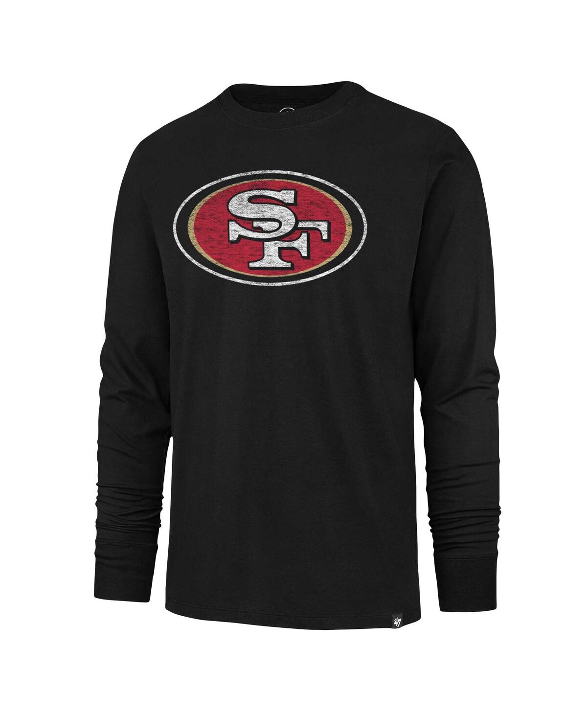 Men's '47 BrandDistressed San Francisco 49ers Premier Franklin Long Sleeve T-shirt - Black