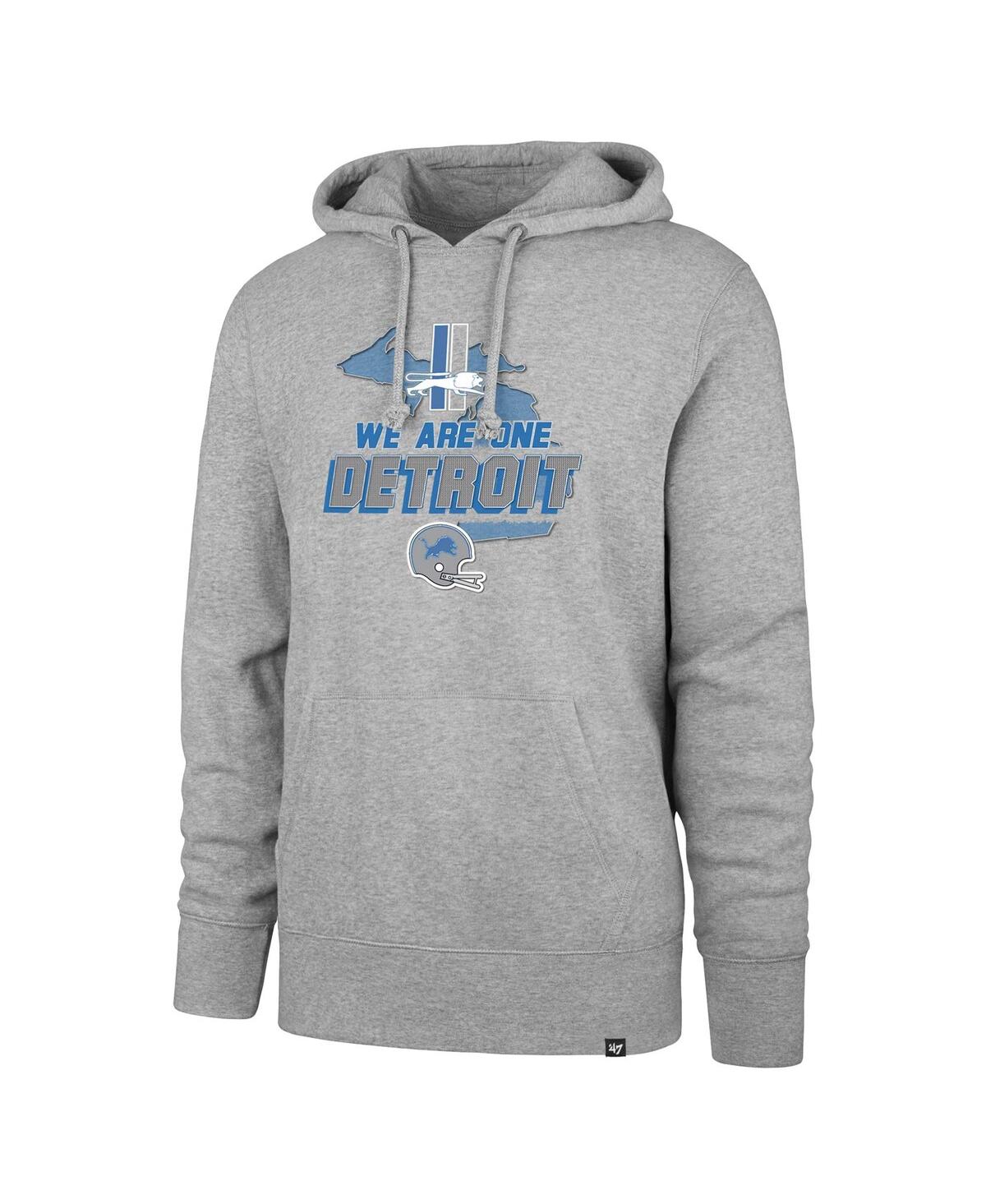 Men's '47 BrandDetroit Lions We Are One Regional Headline Pullover Hoodie - Gray