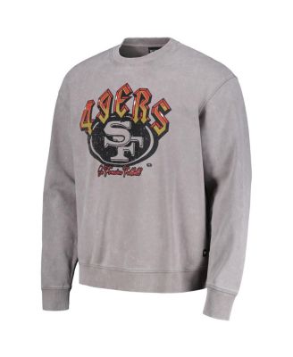 Men's and Women's Gray San Francisco 49ers Distressed Pullover Sweatshirt