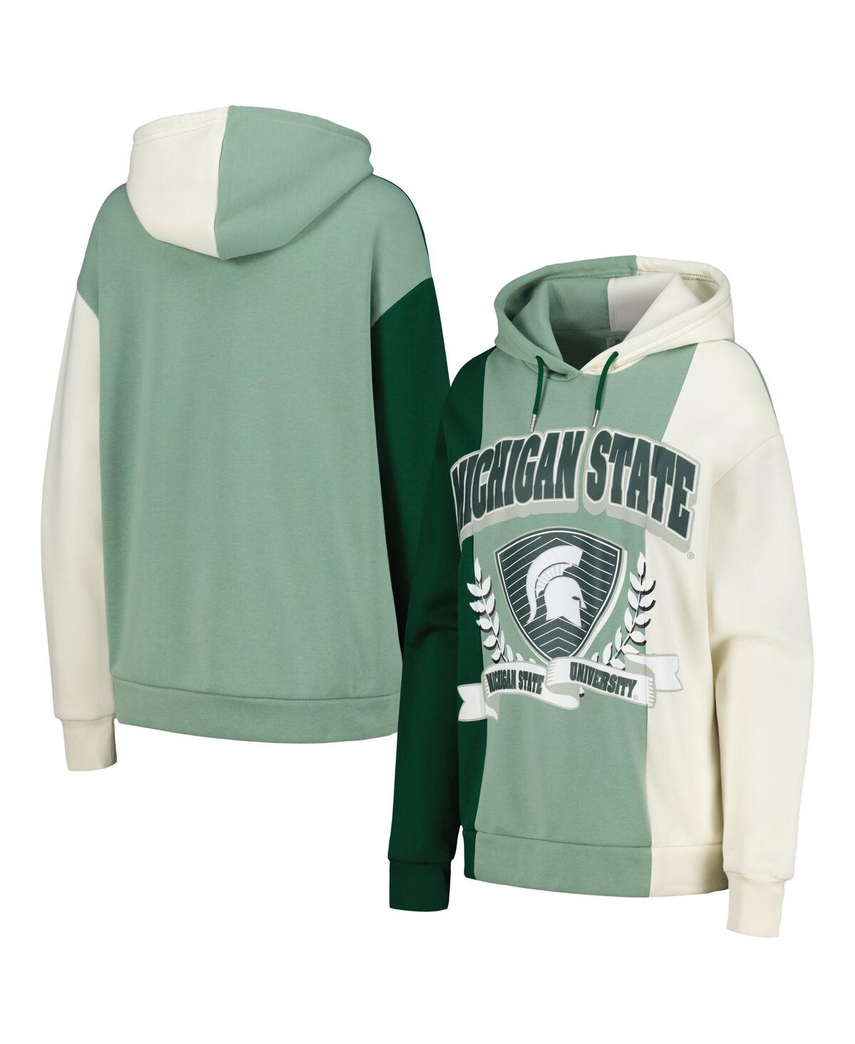Women's Gameday Couture Green Michigan State Spartans Hall of Fame Colorblock Pullover Hoodie - Green