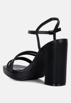 Womens Whiskers High Heel Platform Strappy Sandals