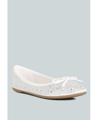 Womens hosana rhinestones and stud embellished ballet flats