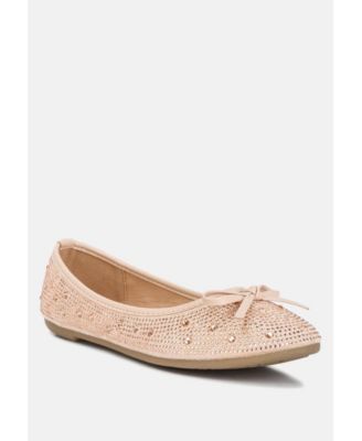 Womens hosana rhinestones and stud embellished ballet flats