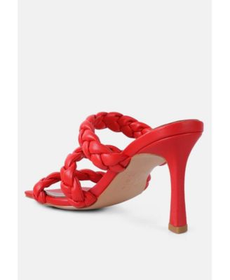 Womens High Bae Braided Strap Casual Heels Sandal