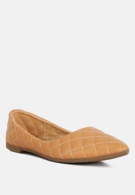 Womens Rikhani Quilted Detail Ballet Flats