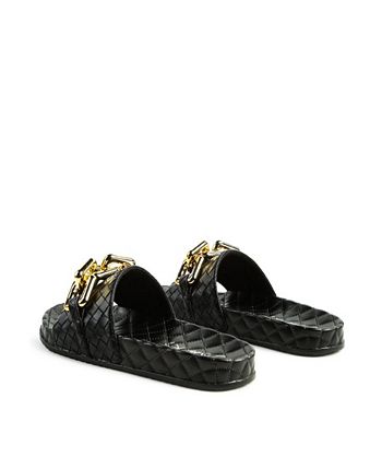 MIAMI SHOT BLING CHAIN STRAP WOVEN SLIP ON FLATS