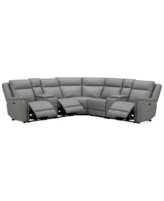Addyson Zero Gravity Leather Sectional Collection, Created for Macy's