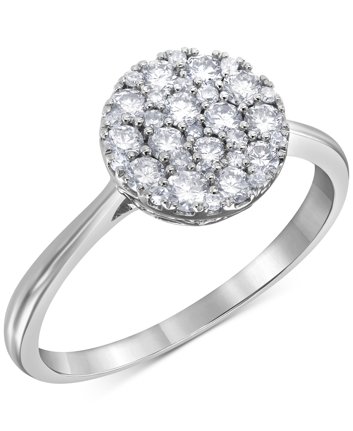 Macy's Diamond Circle Cluster Ring (1/2 Ct. T.w.) In 10k White Gold