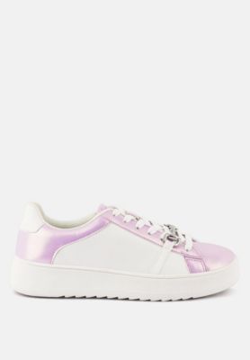 Women Nemo Contrasting Metallic Faux Leather Sneakers
