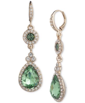 Givenchy - Gold-Tone Pav&eacute; & Color Crystal Linear Drop Earrings
