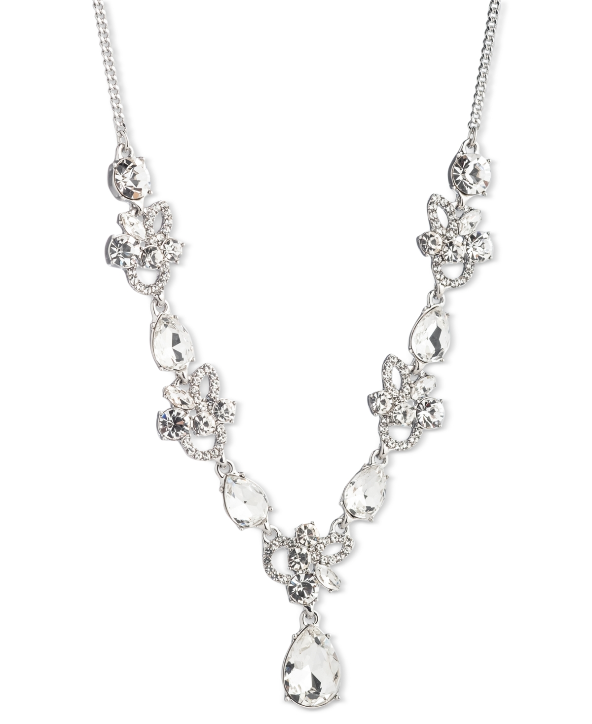 Shop Givenchy Crystal Petal Pendant Necklace, 16" + 3" Extender In White