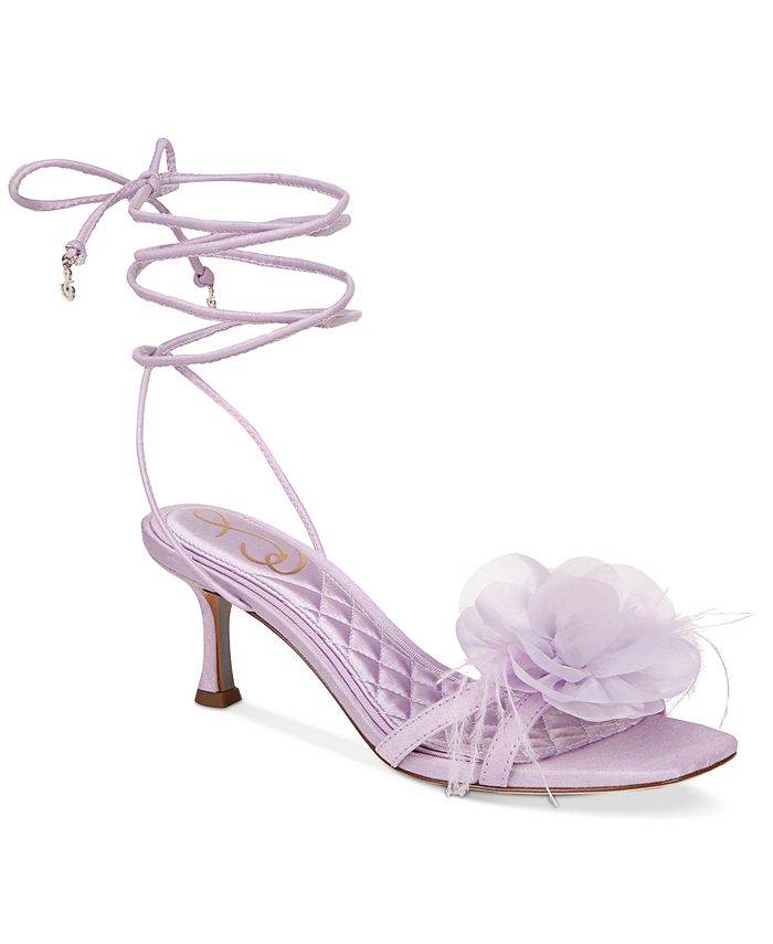 Women s Pammie Ankle Tie Flower Kitten Heels