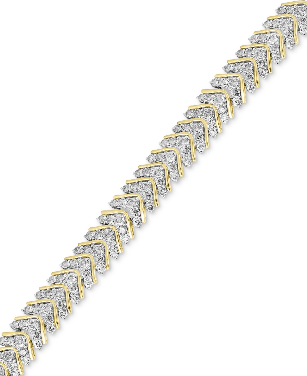 Shop Macy's Diamond Chevron Link Bracelet (7 Ct. T.w.) In 10k Gold In Yellow Gold