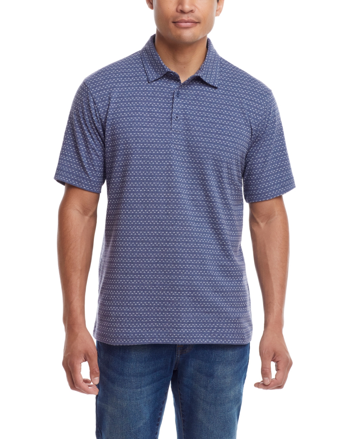 Men's Short Sleeve Jacquard Polo Shirt - Sea Spray Hthr