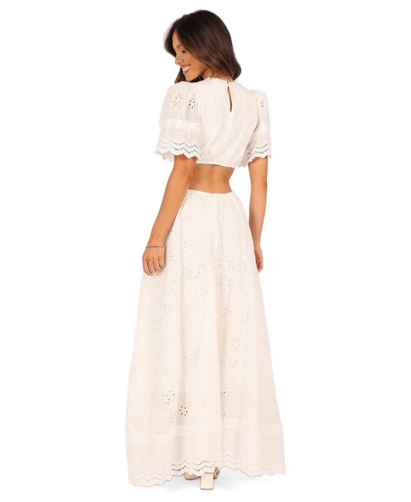 Женское платье Petal and Pup Merletto Cut Out Maxi, цвет: Белый — фото 6