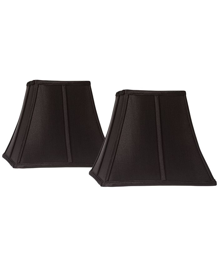 Springcrest Set of 2 Square Curved Lamp Shades Bavarian Black Small 6 ...