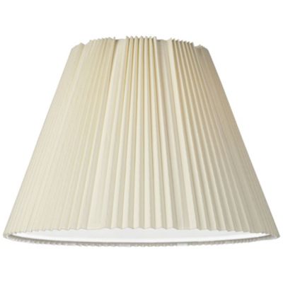 Set of 2 Empire Lamp Shades Eggshell Large 9" Top x 17" Bottom x 12.25" High Spider Replacement Harp and Finial Fitting