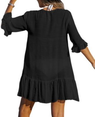 Women's Ruffled Swim Cover-Up Dress