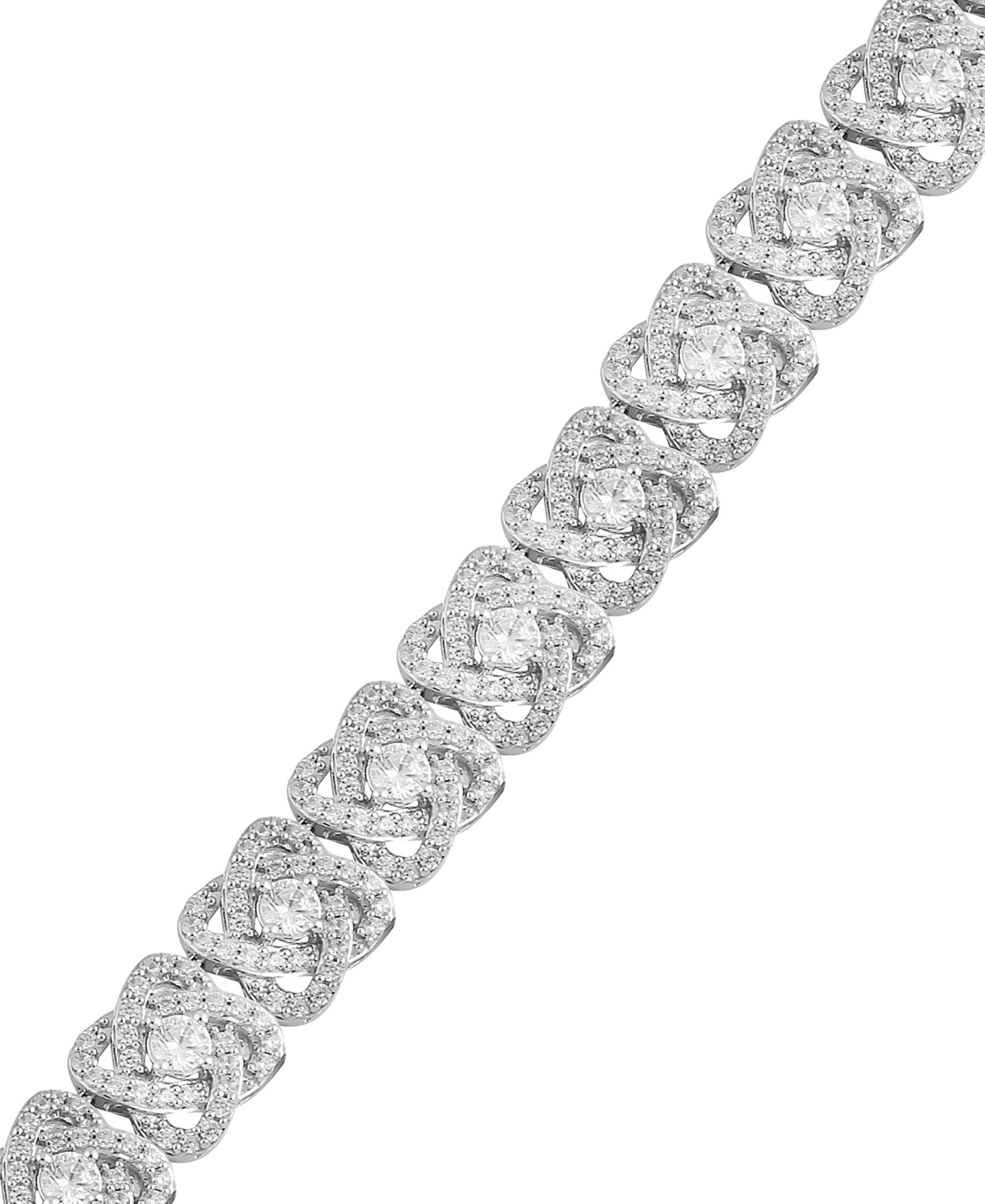 Shop Macy's Diamond Interlocking Swirl Tennis Bracelet (5 Ct. T.w.) In 10k White Gold