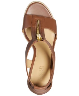 MICHAEL KORS BERKLEY ブラウンレザーサンダル Michael Kors Women's Berkley Mid Wedge Sandals - Macy's