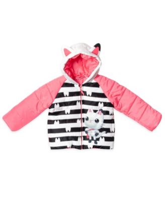 Little Girls Dreamworks Gabbys Dollhouse Pandy Paws Zip Up Puffer Jacket