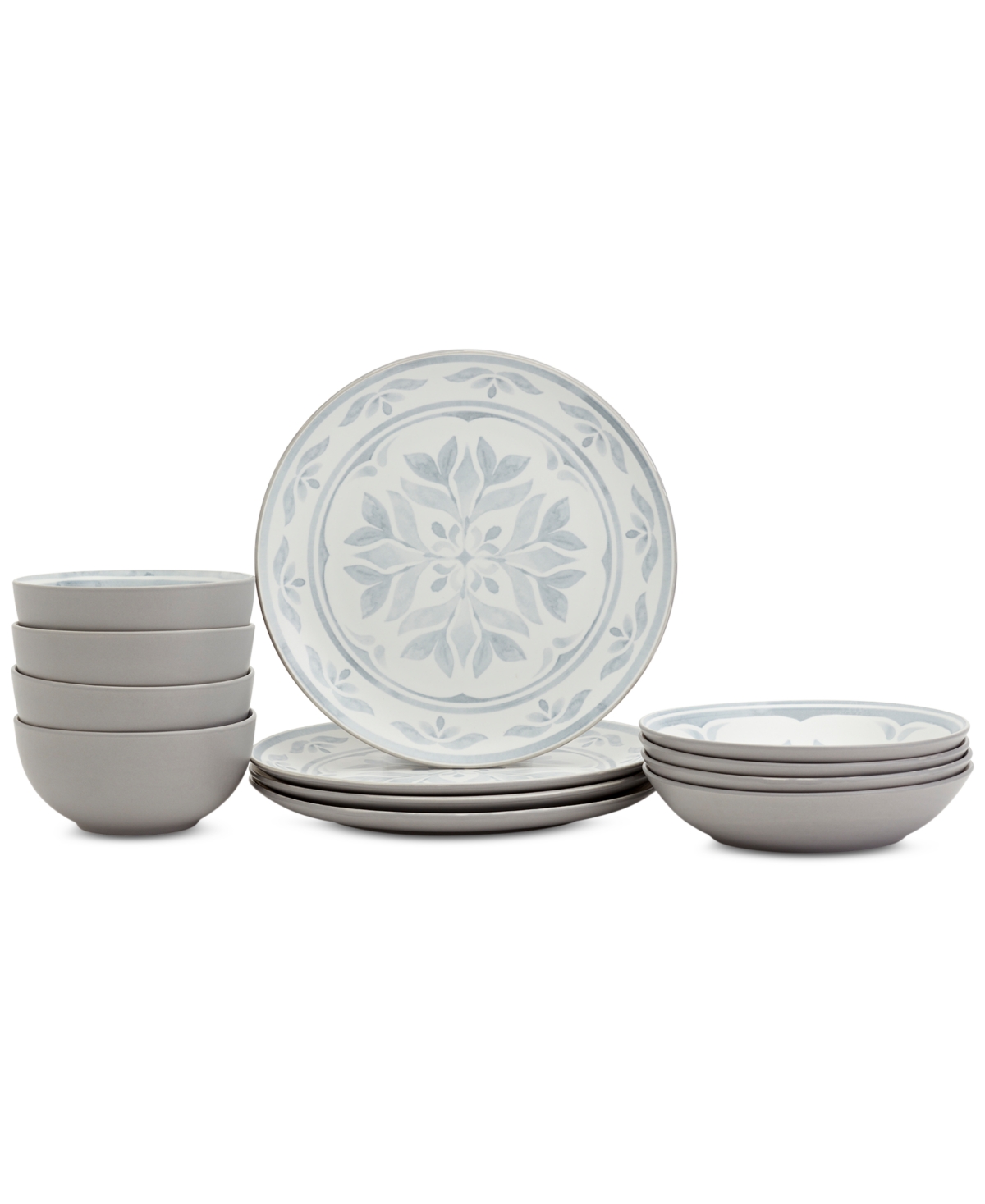 Carrara 12 Pc. Dinnerware Set, Service for 4 - Gray