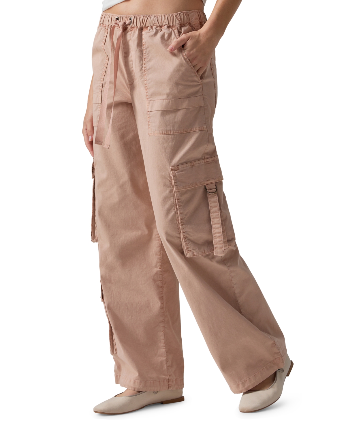 Shop Sanctuary Women's Parachute Tie-waist Cargo Pants In Bare Nude