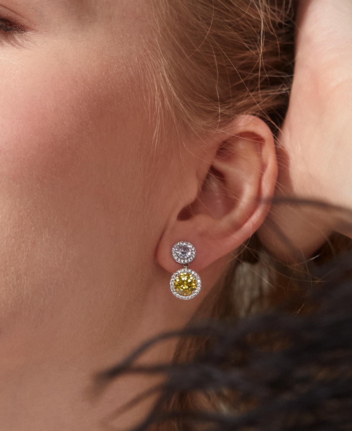 Eliot DanoriTone Mixed Cubic Zirconia Drop Earrings, Created for Macy's - Silver