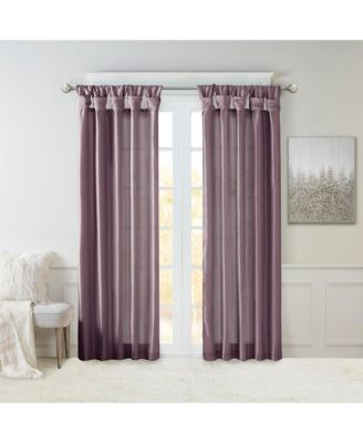Madison Park - Emilia 50" x 120" Lined Faux-Silk Twisted Tab Window Panel