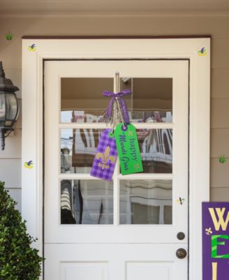 25.5" H Happy Mardi Gras Day Wooden Bookmark Door Hanger