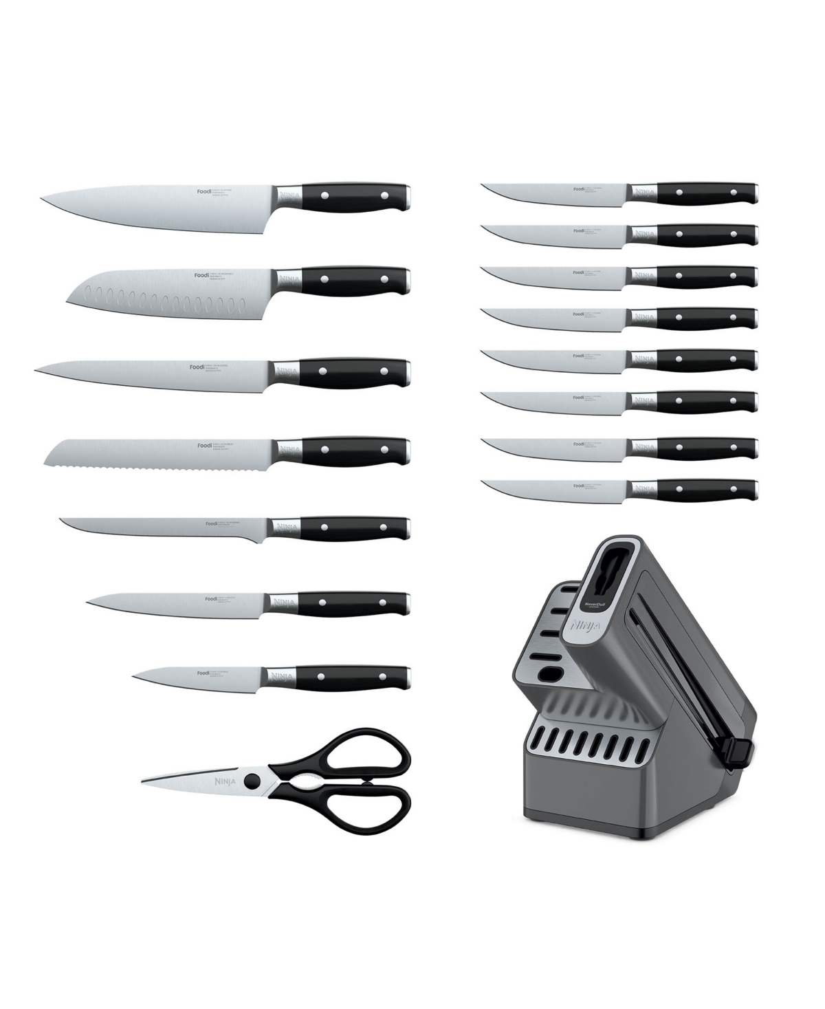 Shop Ninja Foodi Neverdull German Steel Premium Knife System 17 Piece Set In Black