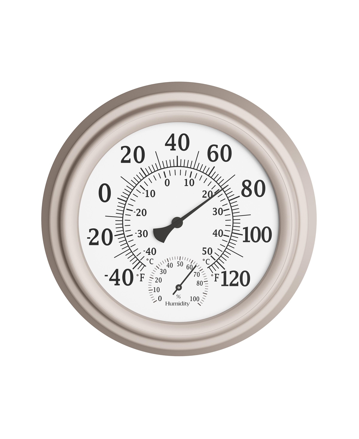 Wall Thermometer - 8-Inch Decorative Indoor/Outdoor Temperature and Hygrometer Gauge - For Home, Patio, Porch, or Sunroom by Pure Garden (Silver) - Br
