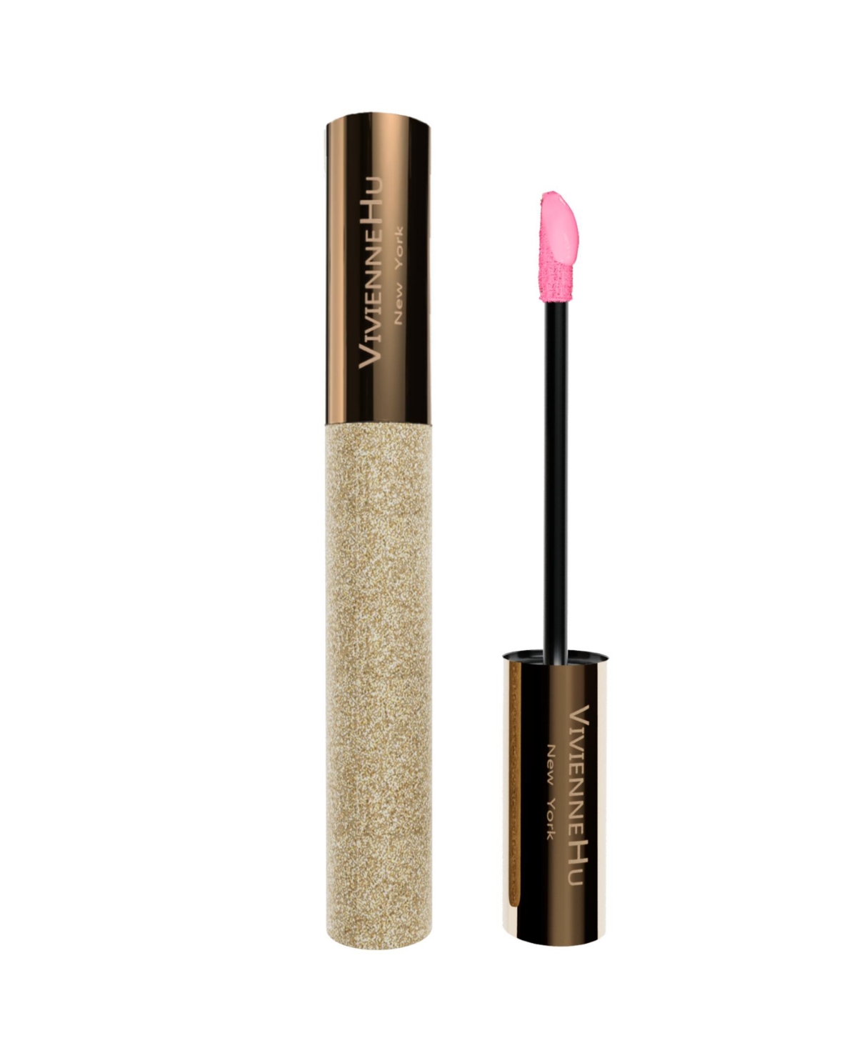 Vivienne Hu Goldsand Long-term Hydration Effect Lip Plumping Gloss – With Hyaluronic Acid, 0.27 Oz. In Confetti Pink