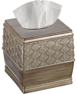 Creative Scents Brushed Silver Tissue Box Cover Square - Macy's