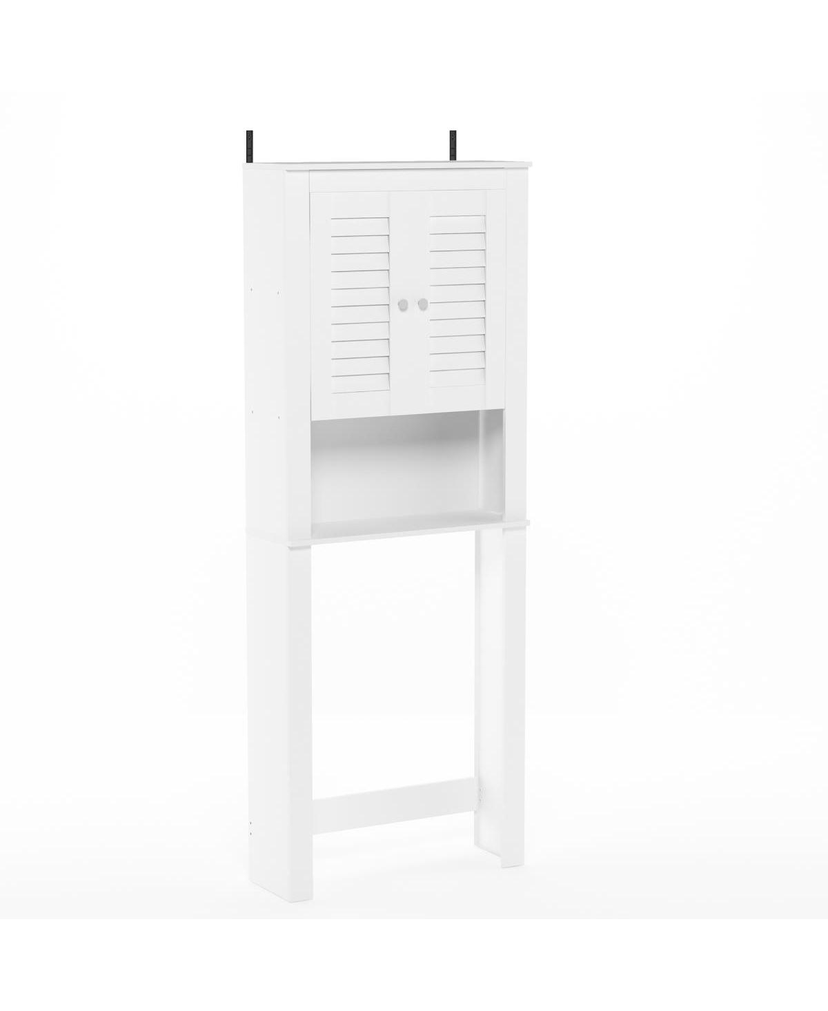 Indo Louver Door Bath Cabinet - White - 62.99 x 23.62 x 8.27 in. - White