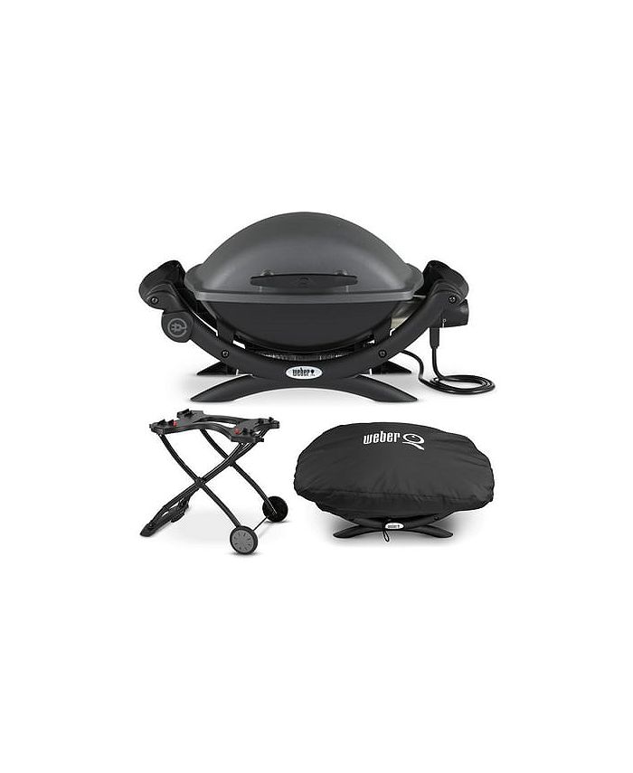 er Q 1400 Electric Grill (Black) with Portable Cart and Grill Cover Macy's