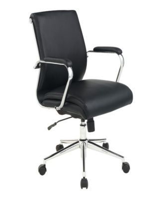 Office Star 41.25" Fabric, Chrome Mid Back Manager's Office Chair