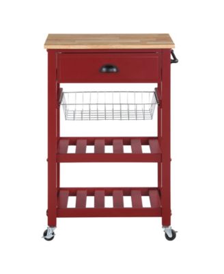 Office Star 33.75" Wood Hampton Kitchen Cart