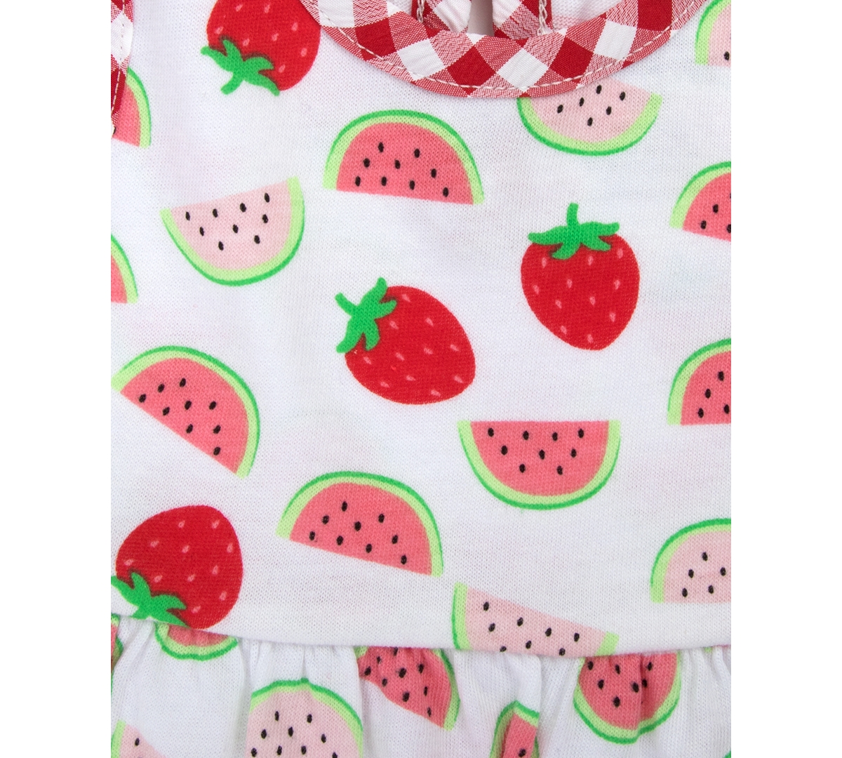 Shop Baby Essentials Baby Girls Fruit-print Top, Bloomer And Headband, 3 Piece Set In Red