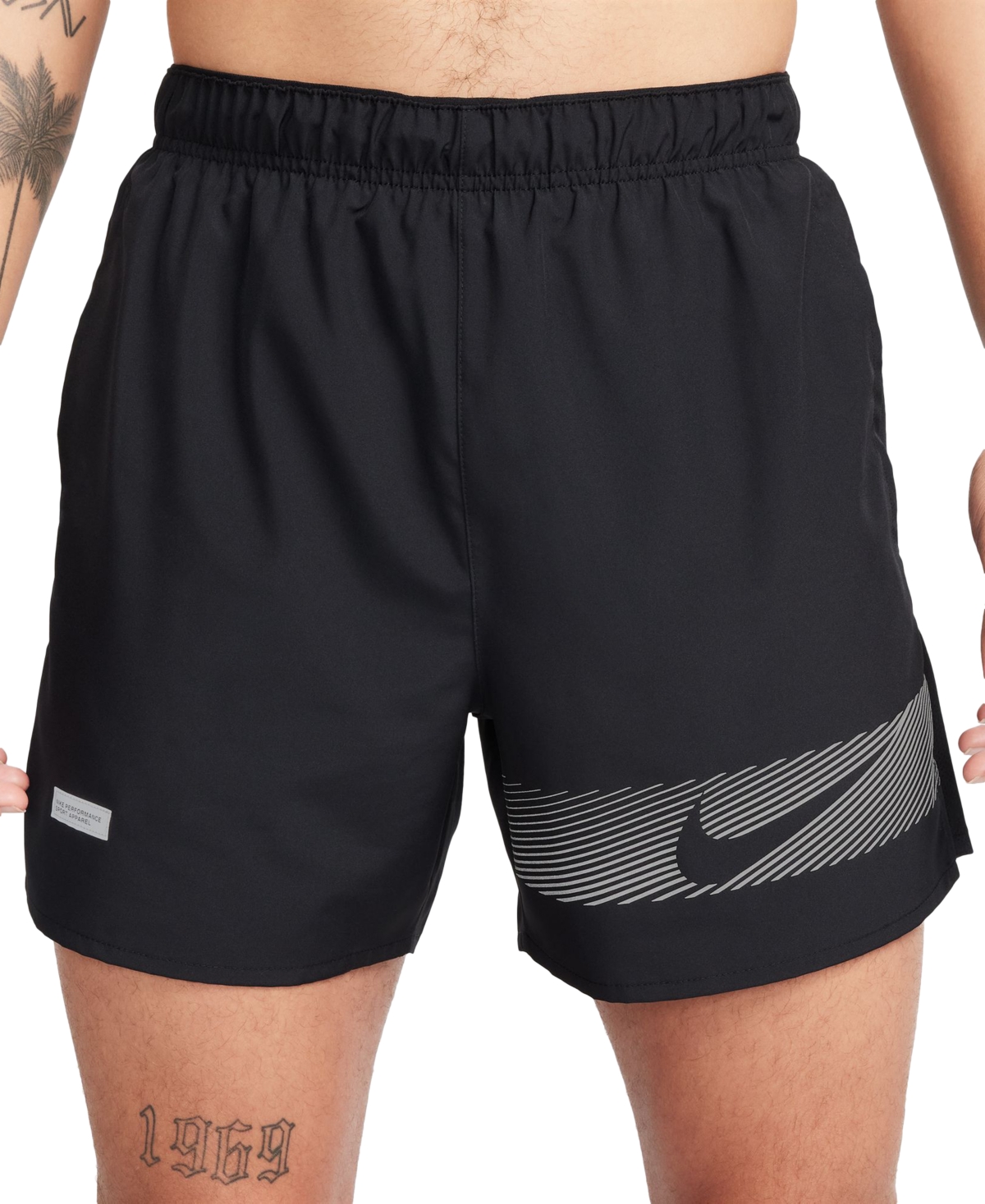 Shop Nike Men's Challenger Flash Dri-fit 5" Running Shorts In Black,black,black,reflective Silv