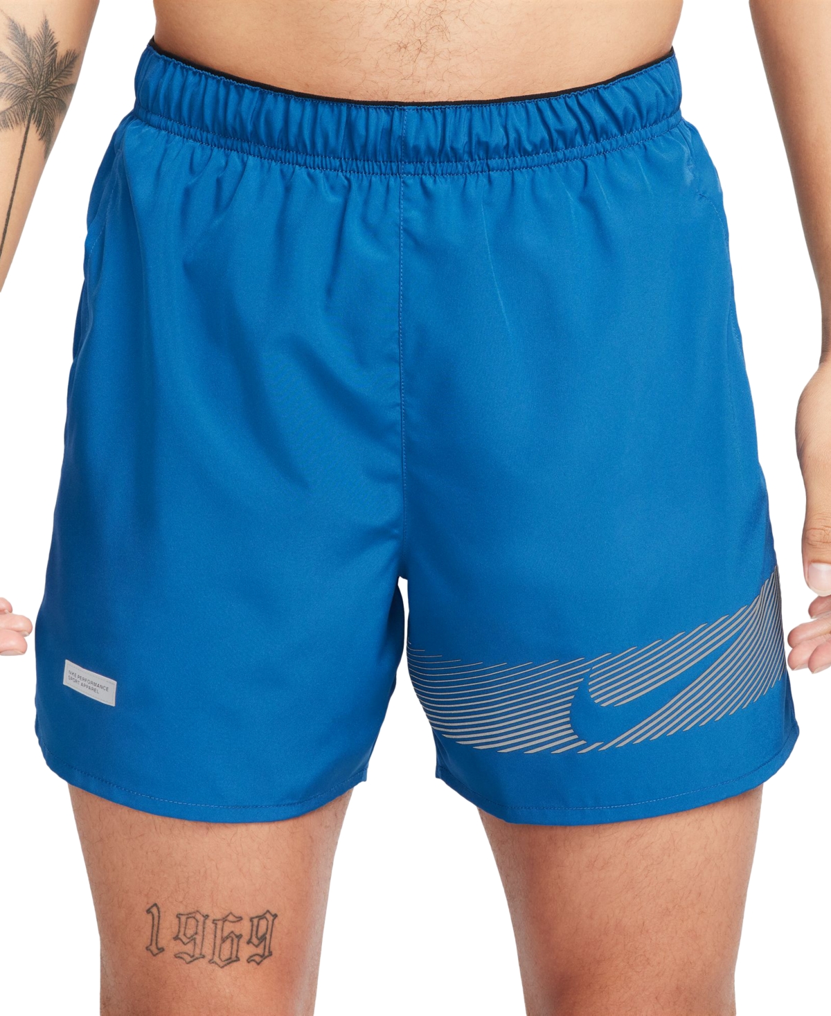 Shop Nike Men's Challenger Flash Dri-fit 5" Running Shorts In Court Blue,black,black,reflective Silv