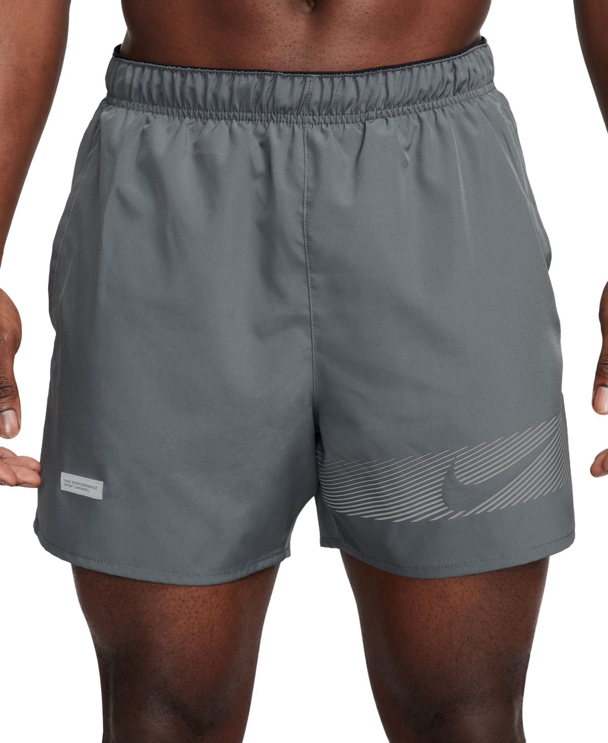 Shop Nike Men's Challenger Flash Dri-fit 5" Running Shorts In Iron Grey,black,black,reflective Silv
