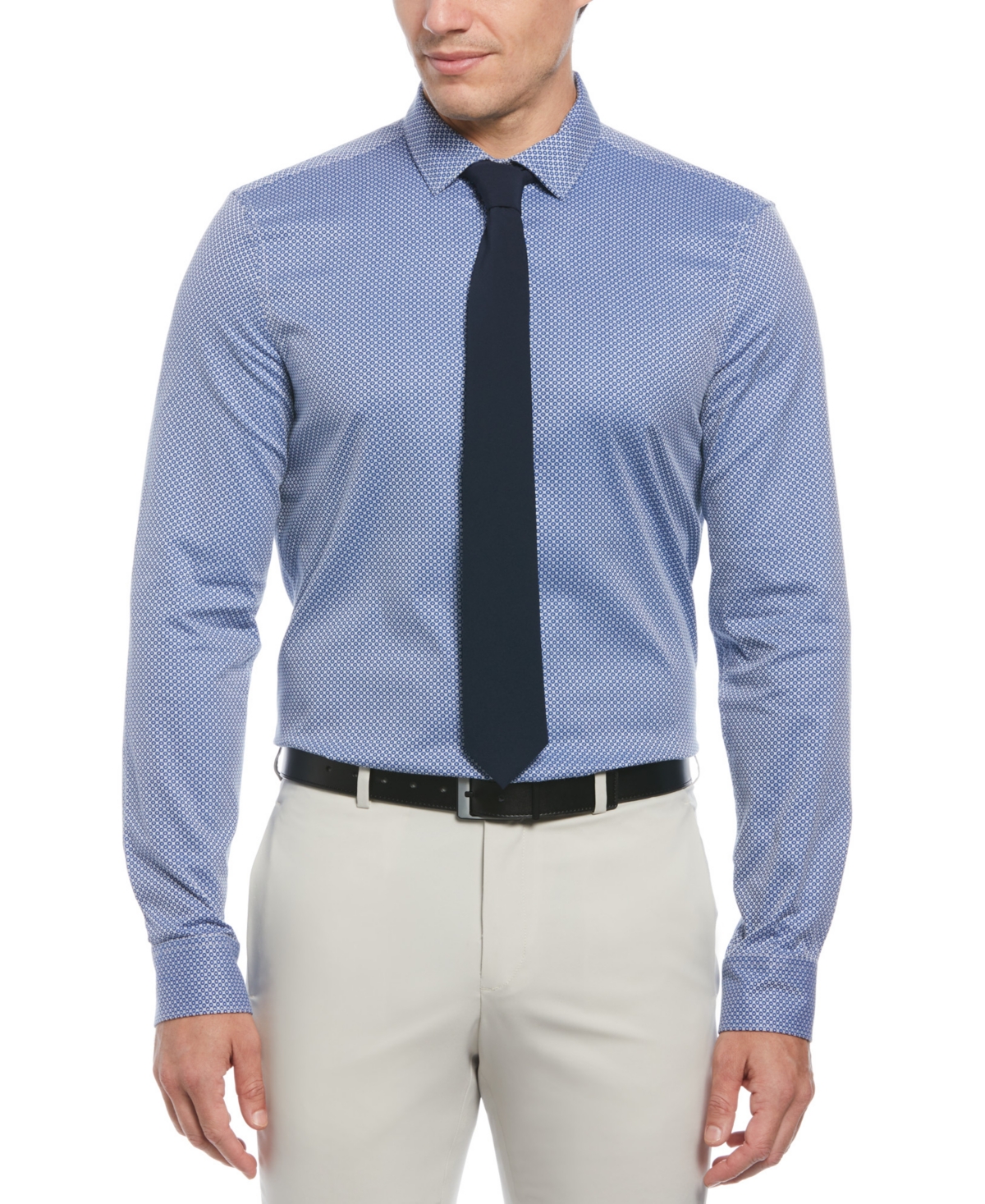 Men's Classic-Fit Geo-Print Dobby Button-Down Shirt - Blue Quartz