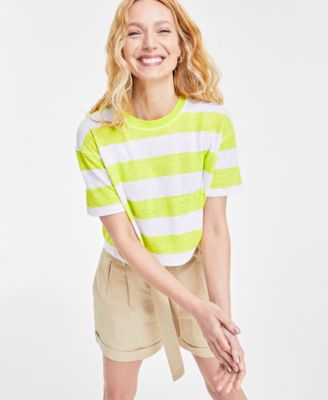 On 34th - Women's Cropped Stripe T-Shirt