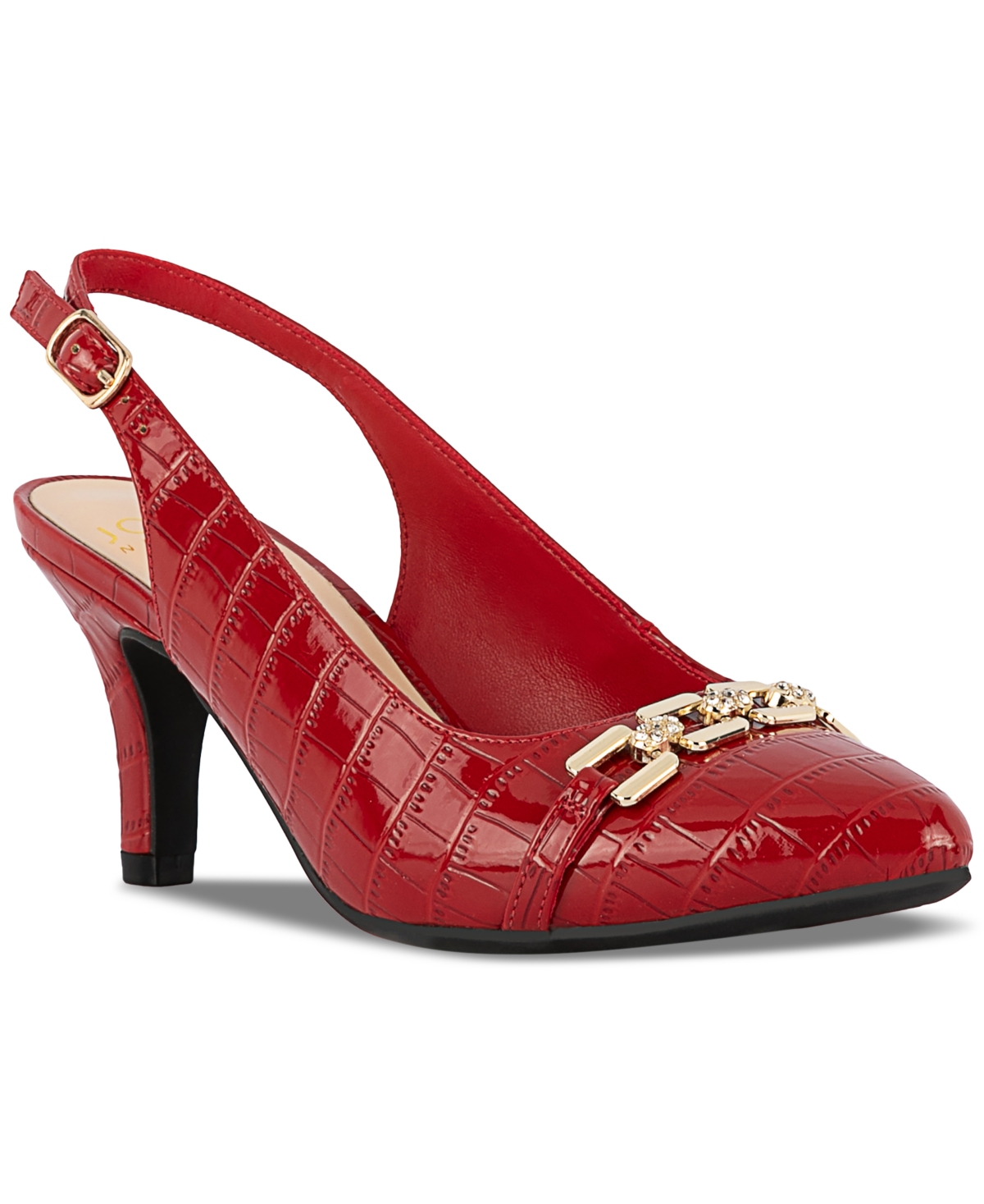 Jones New York Gildyy Pave Link-detail Slingback Pumps In Red Patent