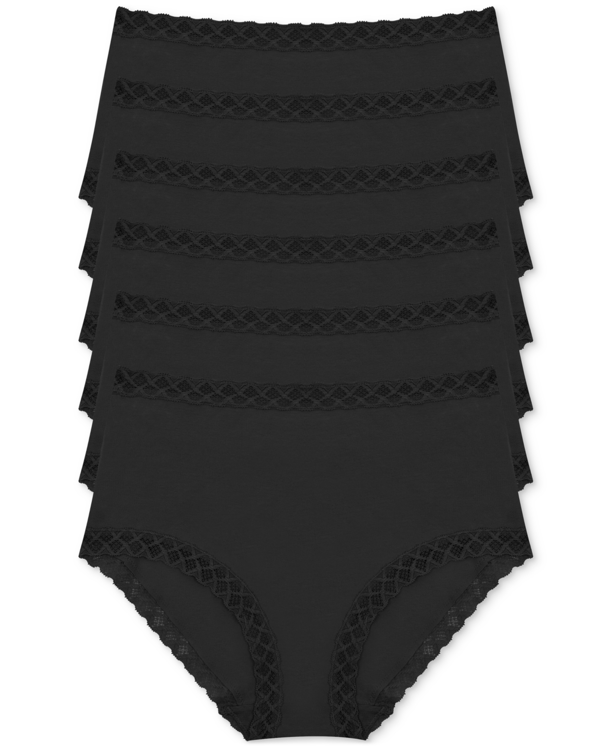 Shop Natori Bliss Full Brief 6-pack 755058p6 In Black,black,black,black,black