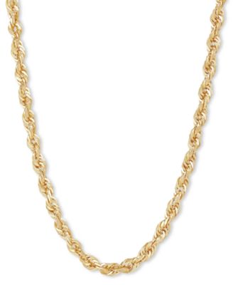 Macy's - Solid Glitter Rope Chain 24" Necklace in 14k Gold